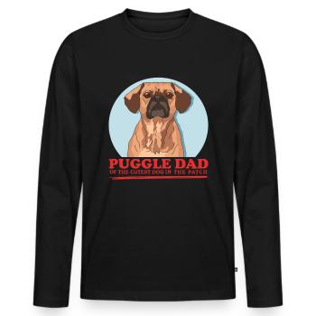 Puggle Dad Dog Owner Dog Owner Gift - Men's Premium Organic Long Sleeve Shirt - black - Front - Nico (187cm)
