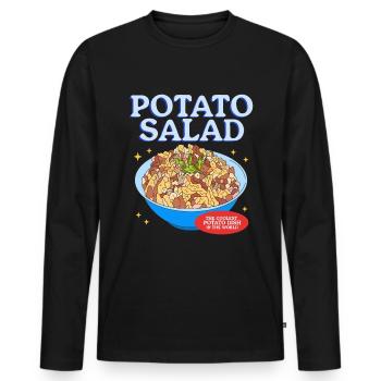 Potato Salad Härdöpfelsalat Gift - Men's Premium Organic Long Sleeve Shirt - black - Front - Nico (187cm)