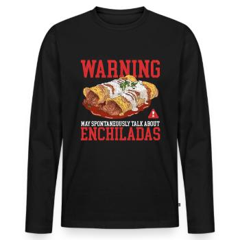 Enchilada Mexican Food Enchiladas Gift - Men's Premium Organic Long Sleeve Shirt - black - Front - Nico (187cm)