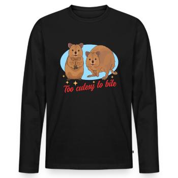 Quokka Kurzschwanzkänguru Quokkas Geschenk - Männer Premium Bio Langarmshirt - Schwarz - Vorne - Nico (187cm)