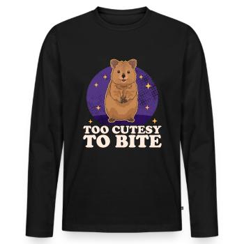 Quokka Kangourou Quokkas Cadeau - T-shirt manches longues Premium bio Homme - noir - Devant - Nico (187cm)