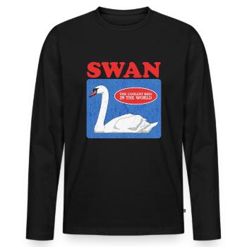 Schwan Schwanenliebhaber Schwäne Geschenk - Männer Premium Bio Langarmshirt - Schwarz - Vorne - Nico (187cm)