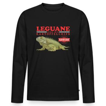 Iguana Lizard Reptile Iguanas Gift - Men's Premium Organic Long Sleeve Shirt - black - Front - Nico (187cm)