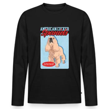 Cadeau de chien American Cocker Spaniel - T-shirt manches longues Premium bio Homme - noir - Devant - Nico (187cm)