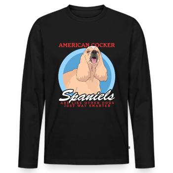 Cadeau Cocker Spaniel Américain - T-shirt manches longues Premium bio Homme - noir - Devant - Nico (187cm)
