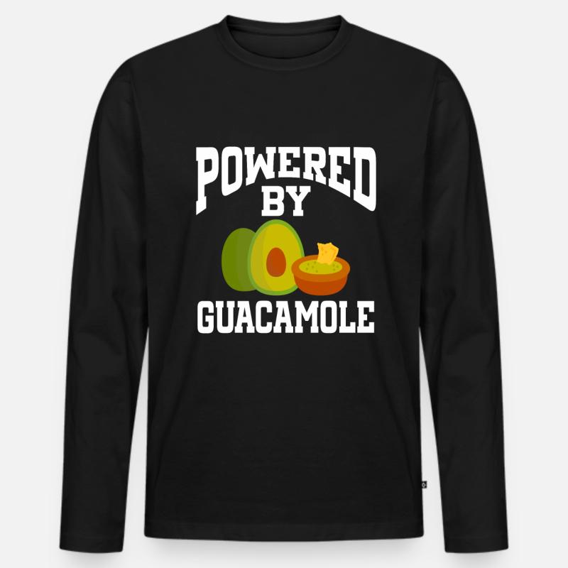 Powered By Guacamole - Männer Premium Bio Langarmshirt - Schwarz