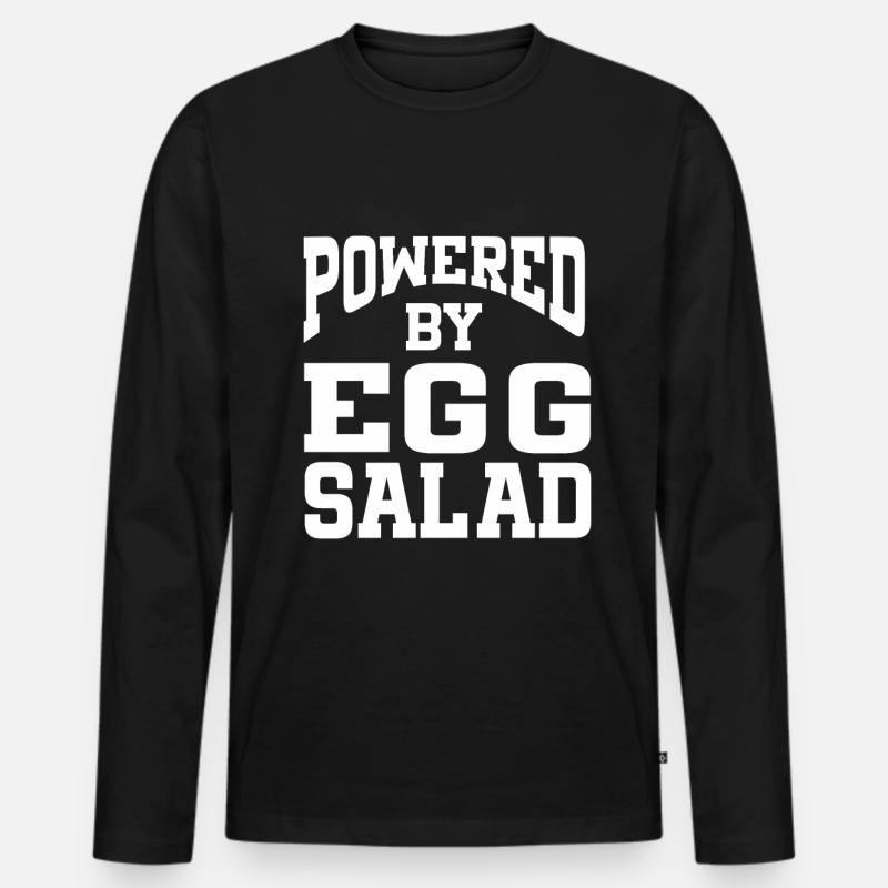 Powered By Egg Salad - Männer Premium Bio Langarmshirt - Schwarz