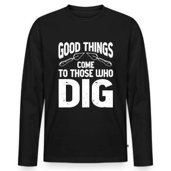Archaeologist Archaeology - Men's Premium Organic Long Sleeve Shirt - black - Front - Nico (187cm)