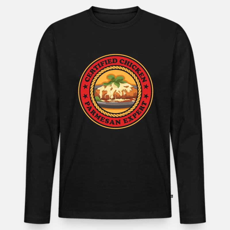 Chicken Parmesan Geschenke - Männer Premium Bio Langarmshirt - Schwarz