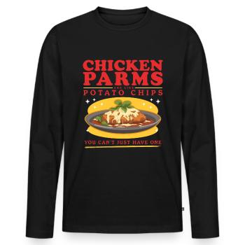 Chicken Parmesan Chicken Parm Geschenke - Männer Premium Bio Langarmshirt - Schwarz - Vorne - Nico (187cm)