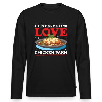 Chicken Parm Chicken Parmesan Geschenk - Männer Premium Bio Langarmshirt - Schwarz - Vorne - Nico (187cm)