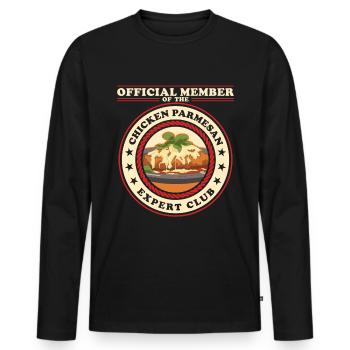 Chicken Parm | Chicken Parmesan Geschenke - Männer Premium Bio Langarmshirt - Schwarz - Vorne - Nico (187cm)