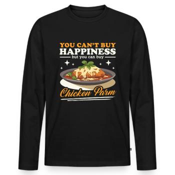 Chicken Parmesan | Chicken Parm Geschenke - Männer Premium Bio Langarmshirt - Schwarz - Vorne - Nico (187cm)