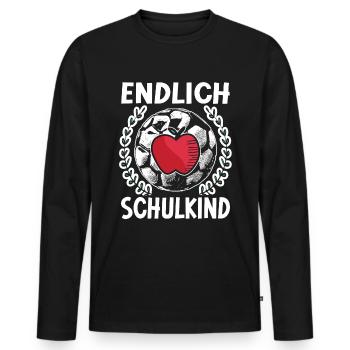 School 1. Grade - Männer Premium Bio Langarmshirt - Schwarz - Vorne - Nico (187cm)