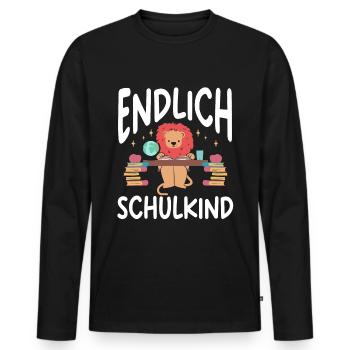 School 1. Grade - Männer Premium Bio Langarmshirt - Schwarz - Vorne - Nico (187cm)