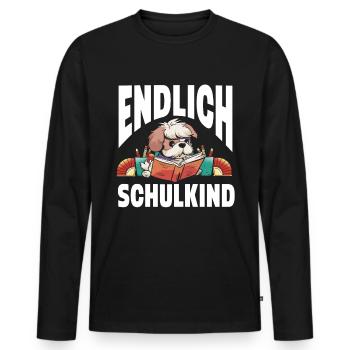 School 1. Grade - Männer Premium Bio Langarmshirt - Schwarz - Vorne - Nico (187cm)