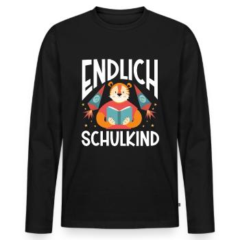 School 1. Grade - Männer Premium Bio Langarmshirt - Schwarz - Vorne - Nico (187cm)