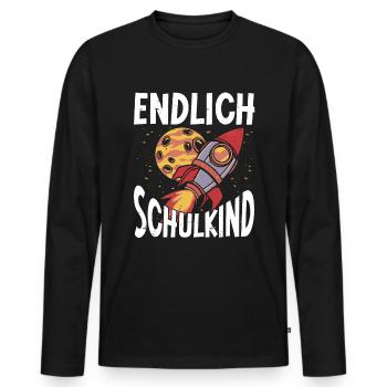 School 1. Grade - Männer Premium Bio Langarmshirt - Schwarz - Vorne - Nico (187cm)