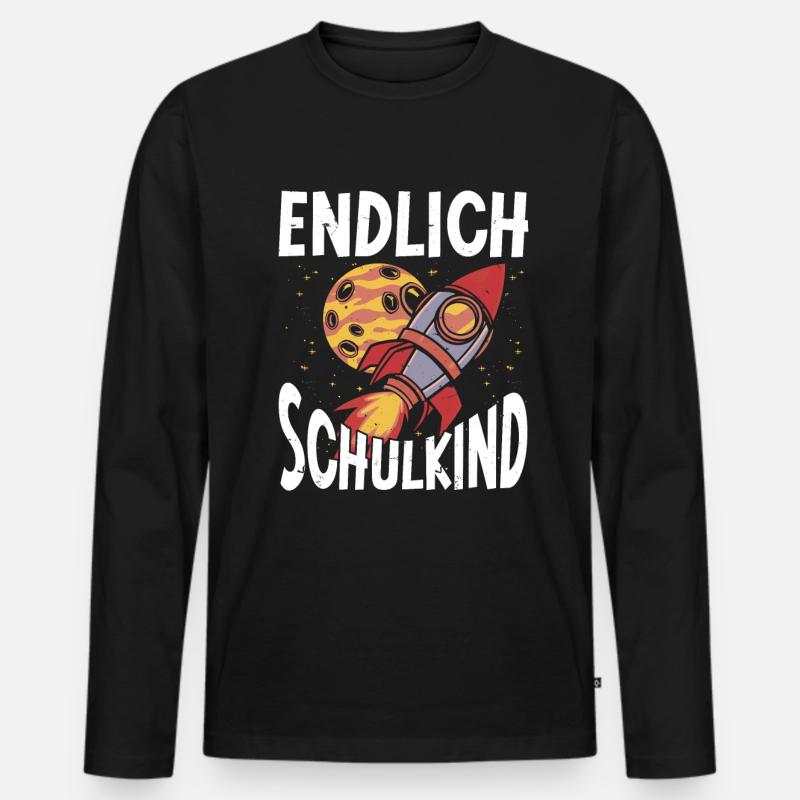 School 1. Grade - Männer Premium Bio Langarmshirt - Schwarz
