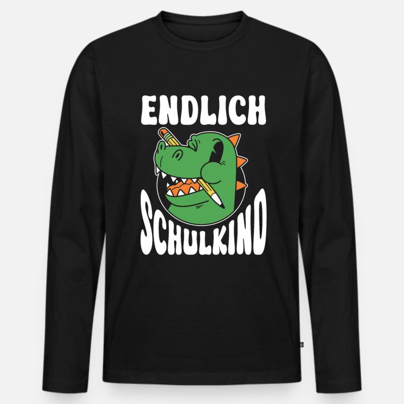 School 1. Grade - Männer Premium Bio Langarmshirt - Schwarz