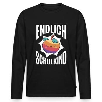 School 1. Grade - Männer Premium Bio Langarmshirt - Schwarz - Vorne - Nico (187cm)