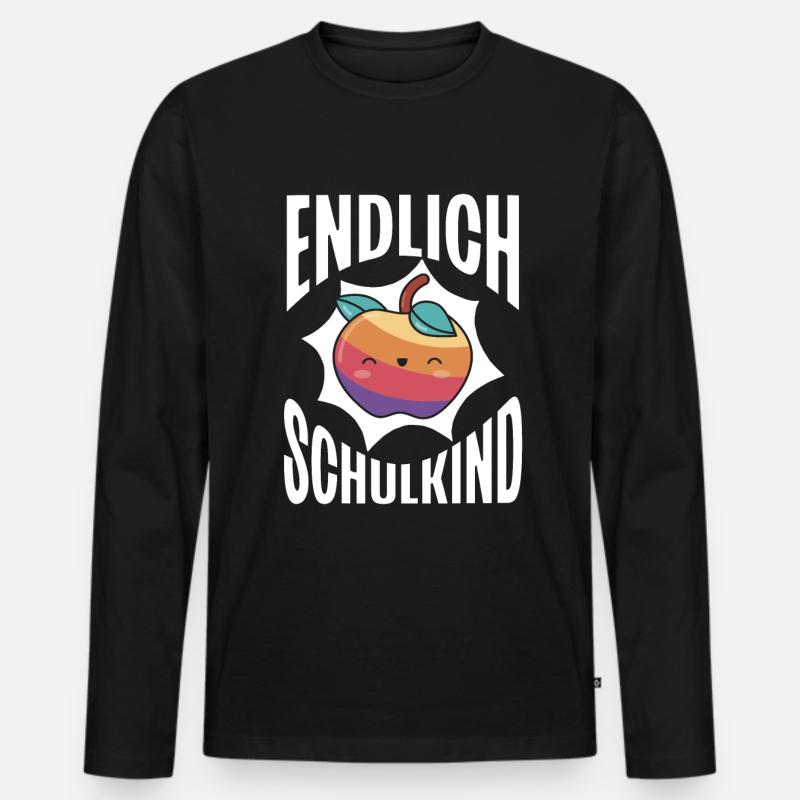 School 1. Grade - Männer Premium Bio Langarmshirt - Schwarz