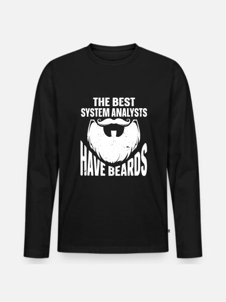 Beard Quote Bearded Men - Men's Premium Organic Long Sleeve Shirt - black