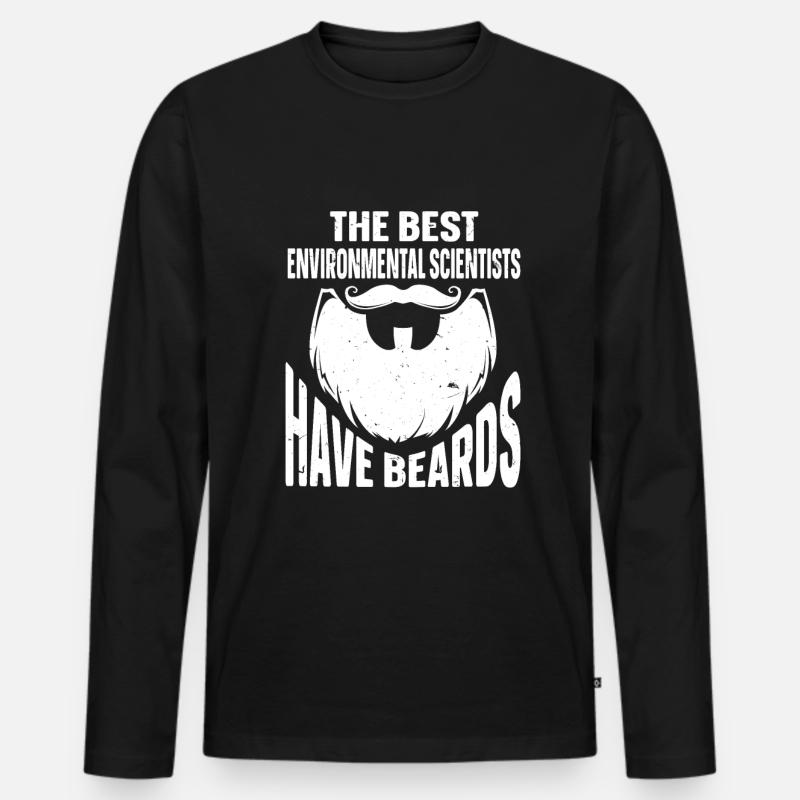 Beard Quote Bearded Men - Männer Premium Bio Langarmshirt - Schwarz