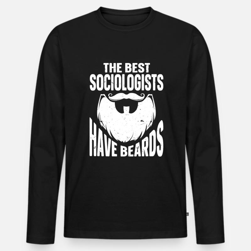 Beard Quote Bearded Men - Männer Premium Bio Langarmshirt - Schwarz