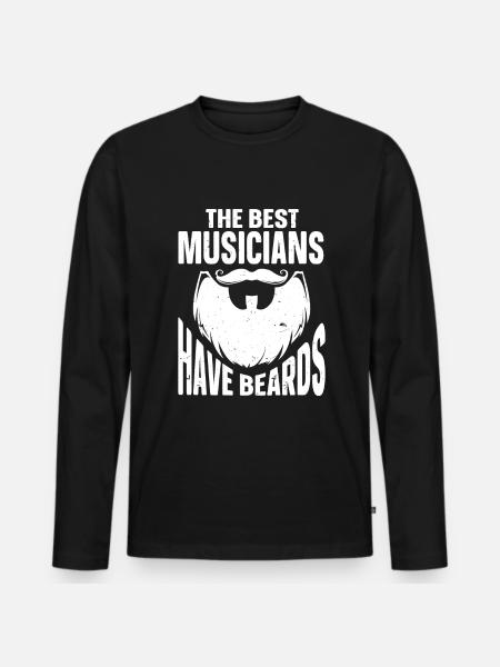Beard Quote Bearded Men - Männer Premium Bio Langarmshirt - Schwarz