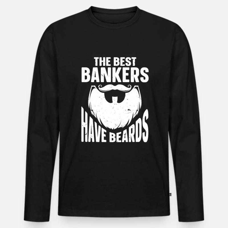 Beard Quote Bearded Men - Männer Premium Bio Langarmshirt - Schwarz
