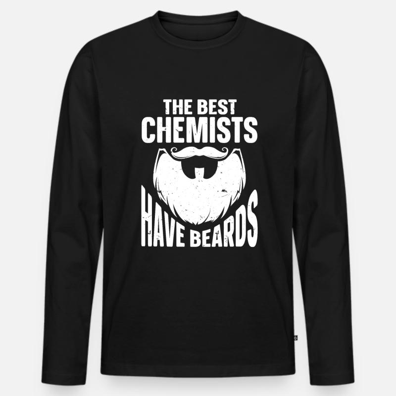 Beard Quote Bearded Men - Männer Premium Bio Langarmshirt - Schwarz