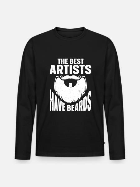 Beard Quote Bearded Men - Men's Premium Organic Long Sleeve Shirt - black