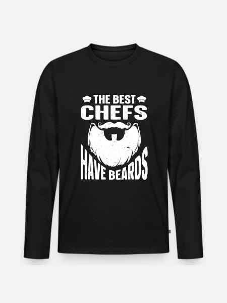 Beard Quote Bearded Men - Men's Premium Organic Long Sleeve Shirt - black