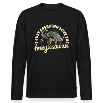 Ankylosaurus Ankylosaur Dinos Gift - Men's Premium Organic Long Sleeve Shirt - black - Front - Nico (187cm)
