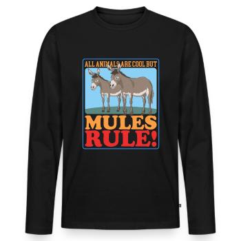 Maultier Maulesel Muli Maultiere Mulis Geschenk - Männer Premium Bio Langarmshirt - Schwarz - Vorne - Nico (187cm)