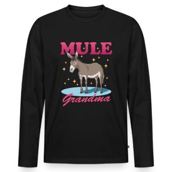 Mule Grandma Mule Muli Mule Gift - Men's Premium Organic Long Sleeve Shirt - black - Front - Nico (187cm)
