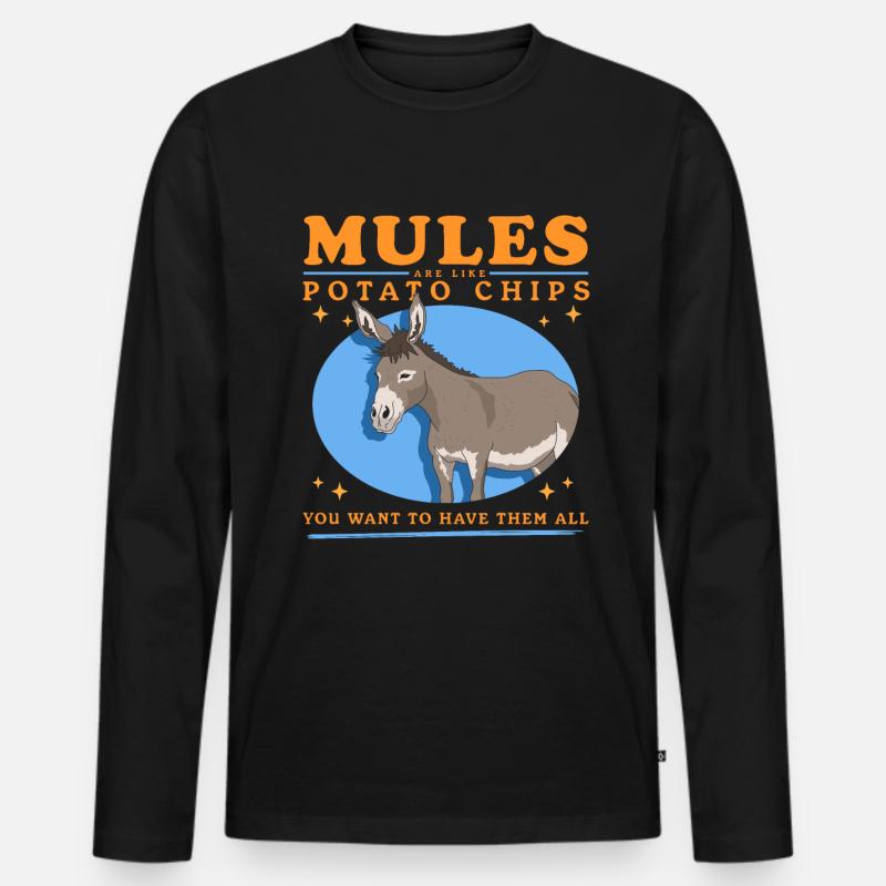 Maultier Muli Maultiere Maulesel Geschenk - Männer Premium Bio Langarmshirt - Schwarz