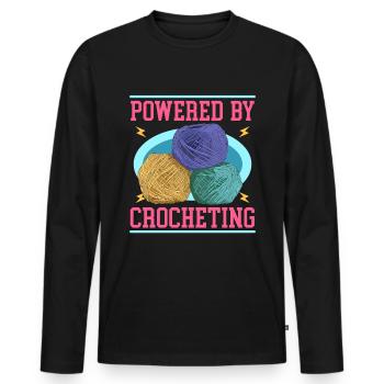 Crochet Crochet Crochet Crochet Fil Cadeau - T-shirt manches longues Premium bio Homme - noir - Devant - Nico (187cm)