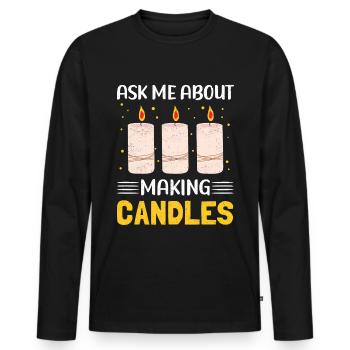 Candles Candle Maker Candle Maker Gift - Men's Premium Organic Long Sleeve Shirt - black - Front - Nico (187cm)