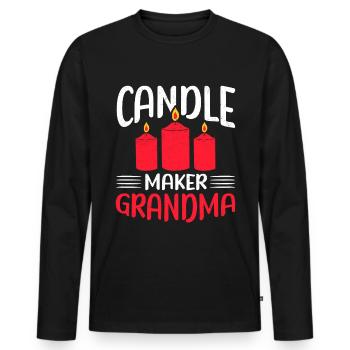 Candles Candle Maker Candle Maker Gift - Men's Premium Organic Long Sleeve Shirt - black - Front - Nico (187cm)