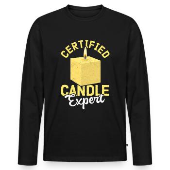 Candles Candle Maker Wax Sculptor Gift - Men's Premium Organic Long Sleeve Shirt - black - Front - Nico (187cm)
