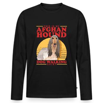 Afghan Greyhound Dog Owner Gift - Men's Premium Organic Long Sleeve Shirt - black - Front - Nico (187cm)