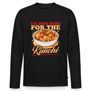 Kimchi Cuisine coréenne Kimchi Cadeau - T-shirt manches longues Premium bio Homme - noir - Devant - Nico (187cm)