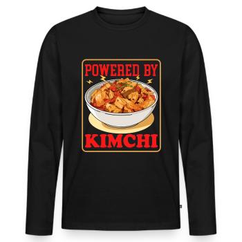 Kimchi Plat de cuisine coréenne Cadeau de kimchi - T-shirt manches longues Premium bio Homme - noir - Devant - Nico (187cm)