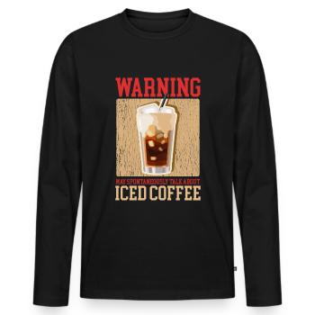 Café glacé Café glacé Cadeau d’amateur de café - T-shirt manches longues Premium bio Homme - noir - Devant - Nico (187cm)