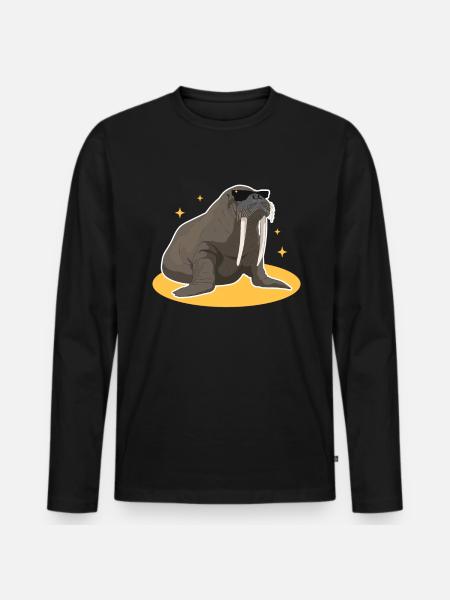 Walrus Walrus Walrus Walrus Gift - Men's Premium Organic Long Sleeve Shirt - black