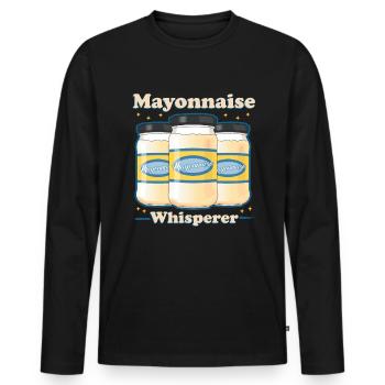 Mayonnaise Mayo Lover Gift - Men's Premium Organic Long Sleeve Shirt - black - Front - Nico (187cm)