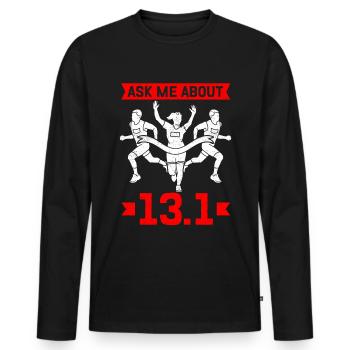 Half Marathon Half Marathon Gift - Men's Premium Organic Long Sleeve Shirt - black - Front - Nico (187cm)