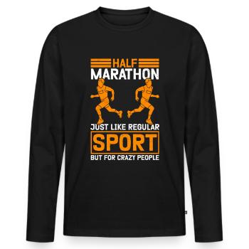 Half Marathon Runner Half Marathon Gift - Men's Premium Organic Long Sleeve Shirt - black - Front - Nico (187cm)